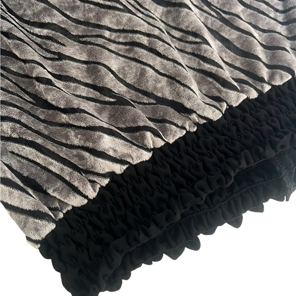 Loyd/Ford Palm Beach Top Blouse Burnout Velvet Zebra Stripe Small Punk Glam - Picture 4 of 10